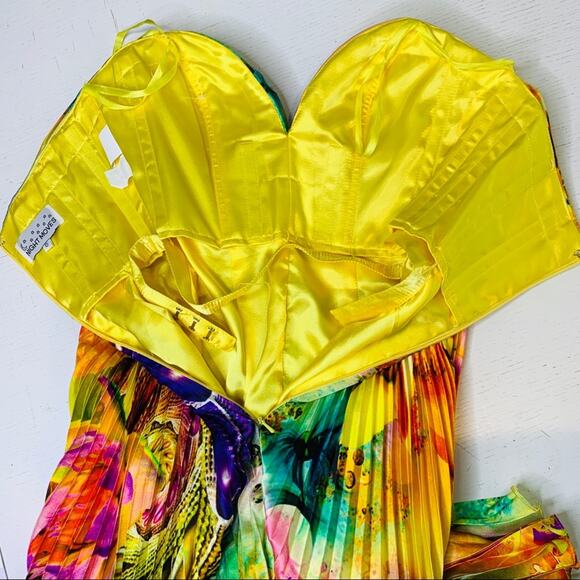 Night Moves multicolored beaded strapless pleated - Picture 7 of 10